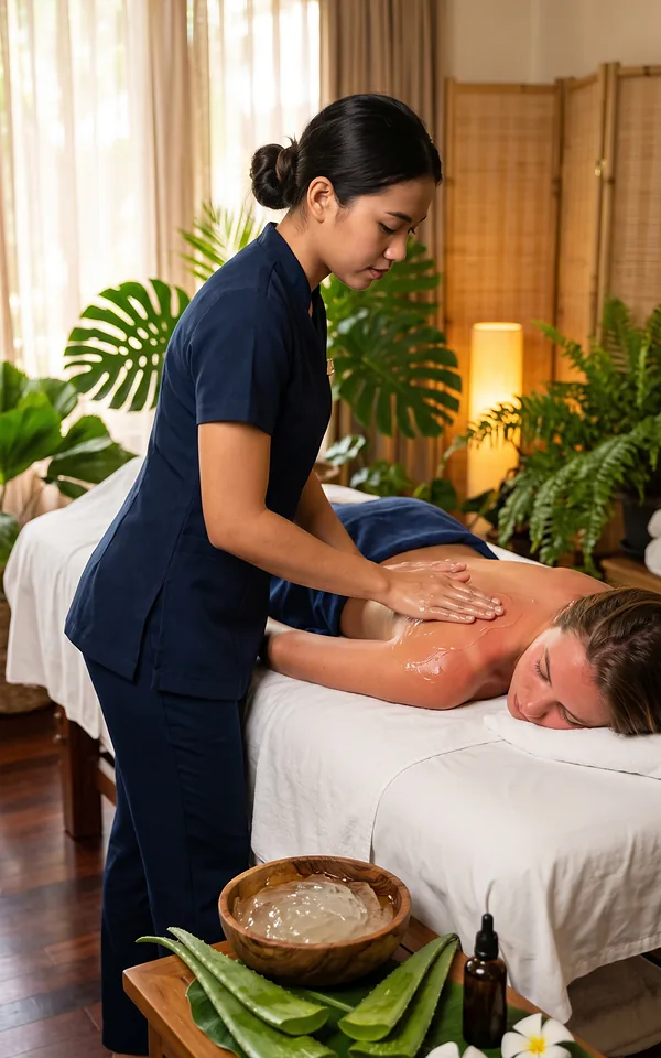 นวดว่านหางจระเข้ บริการนวดนอกสถานที่ภูเก็ต Linly Massage